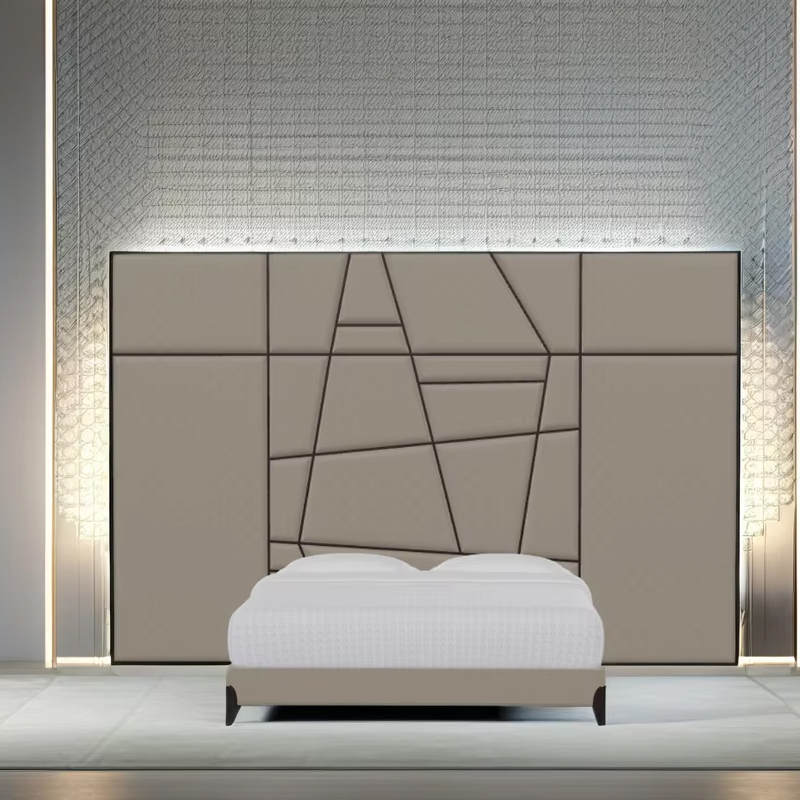 Luxurious King-Size Upholstered Bed with Solid Wood Frame,EKAR FURNITURE CO.,LTD,Luxurious King-Size Upholstered Bed with Solid Wood Frame,foshan furniture factory,custom Furniture factory,china furniture factory