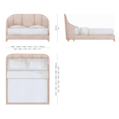 Elegant Semi-Circular Headboard American Bed for Modern Comfort,EKAR FURNITURE CO.,LTD,Elegant Semi-Circular Headboard American Bed for Modern Comfort,foshan furniture factory,custom Furniture factory,china furniture factory