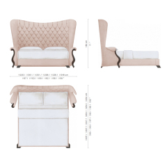 Elegant Plaid Embroidered Solid Wood Bed for Luxurious Bedrooms,EKAR FURNITURE CO.,LTD,Elegant Plaid Embroidered Solid Wood Bed for Luxurious Bedrooms,foshan furniture factory,custom Furniture factory,china furniture factory