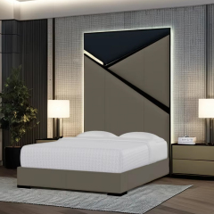 Modern American style solid wood bed with unique creative design,EKAR FURNITURE CO.,LTD,Modern American style solid wood bed with unique creative design,foshan furniture factory,custom Furniture factory,china furniture factory