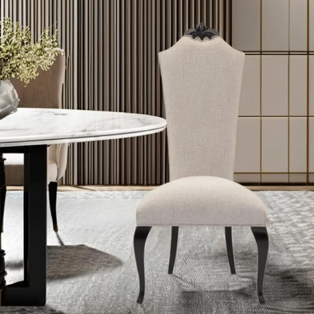 ,MY SHOP,Sophisticated American High-Back Armless Upholstered Dining Chair,foshan furniture factory,custom Furniture factory,china furniture factory