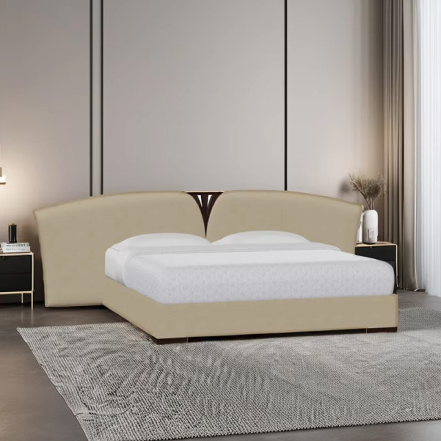 Elegant American Style Solid Wood Curved Panel Bed,EKAR FURNITURE CO.,LTD,Elegant American Style Solid Wood Curved Panel Bed,foshan furniture factory,custom Furniture factory,china furniture factory