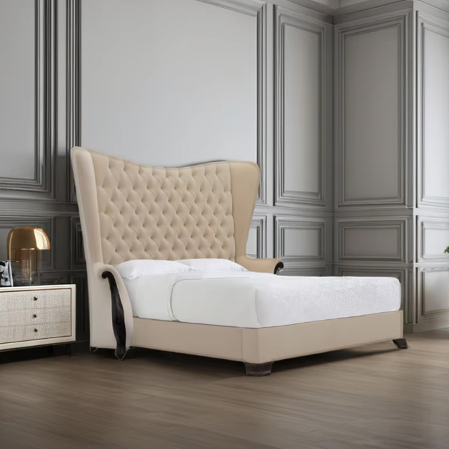 Elegant Plaid Embroidered Solid Wood Bed for Luxurious Bedrooms,EKAR FURNITURE CO.,LTD,Elegant Plaid Embroidered Solid Wood Bed for Luxurious Bedrooms,foshan furniture factory,custom Furniture factory,china furniture factory