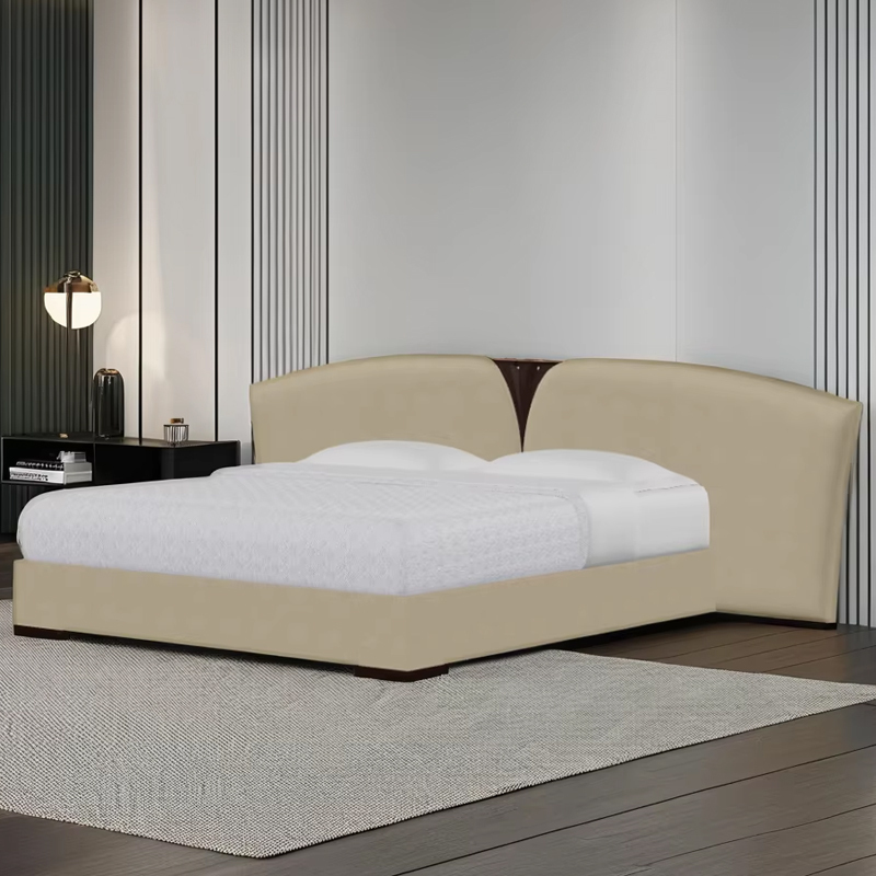 Elegant American Style Solid Wood Curved Panel Bed,EKAR FURNITURE CO.,LTD,Elegant American Style Solid Wood Curved Panel Bed,foshan furniture factory,custom Furniture factory,china furniture factory