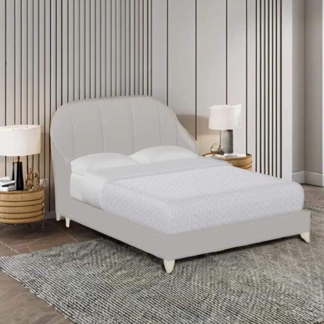 Elegant Semi-Circular Headboard American Bed for Modern Comfort,EKAR FURNITURE CO.,LTD,Elegant Semi-Circular Headboard American Bed for Modern Comfort,foshan furniture factory,custom Furniture factory,china furniture factory