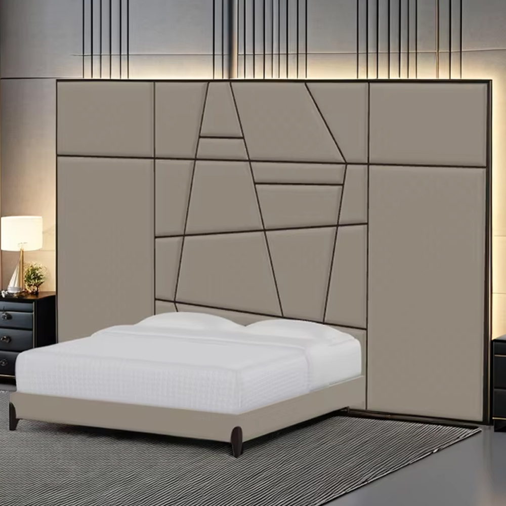 Luxurious King-Size Upholstered Bed with Solid Wood Frame,EKAR FURNITURE CO.,LTD,Luxurious King-Size Upholstered Bed with Solid Wood Frame,foshan furniture factory,custom Furniture factory,china furniture factory