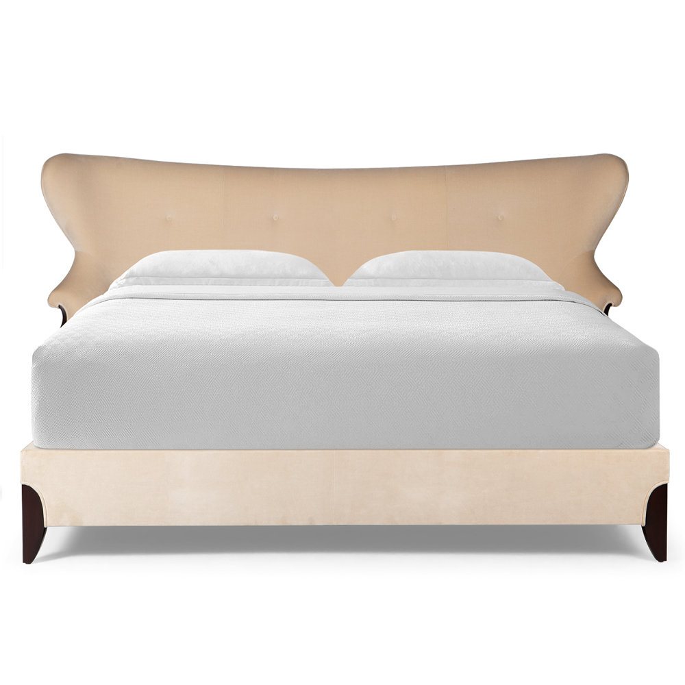 Elegant American-Style Bed with Plush Upholstery and Carved Detailing,EKAR FURNITURE CO.,LTD,Elegant American-Style Bed with Plush Upholstery and Carved Detailing,foshan furniture factory,custom Furniture factory,china furniture factory