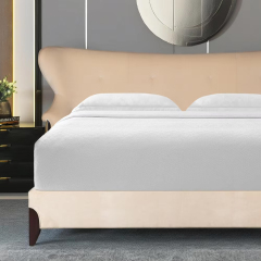 Elegant American-Style Bed with Plush Upholstery and Carved Detailing,EKAR FURNITURE CO.,LTD,Elegant American-Style Bed with Plush Upholstery and Carved Detailing,foshan furniture factory,custom Furniture factory,china furniture factory