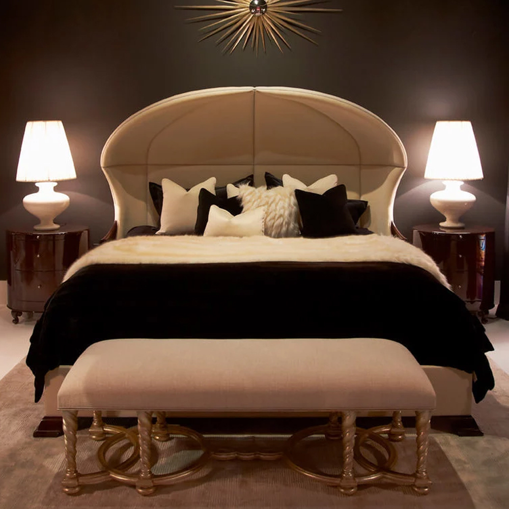 Elegant Curved Headboard Bed with American Design,EKAR FURNITURE CO.,LTD,Elegant Curved Headboard Bed with American Design,foshan furniture factory,custom Furniture factory,china furniture factory