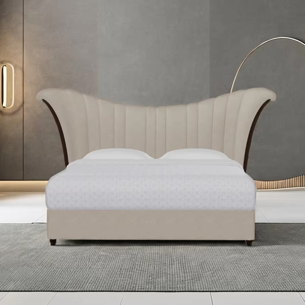 American-Style Bed with Unique Irregular Headboard Design,EKAR FURNITURE CO.,LTD,American-Style Bed with Unique Irregular Headboard Design,foshan furniture factory,custom Furniture factory,china furniture factory