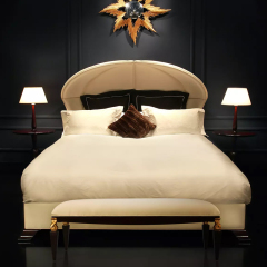 ,MY SHOP,Elegant Curved Headboard Bed with American Design,foshan furniture factory,custom Furniture factory,china furniture factory