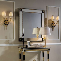 ,MY SHOP,Classic Mahogany Vanity Set – Elegant Wood with Comfortable Matching Stool,foshan furniture factory,custom Furniture factory,china furniture factory