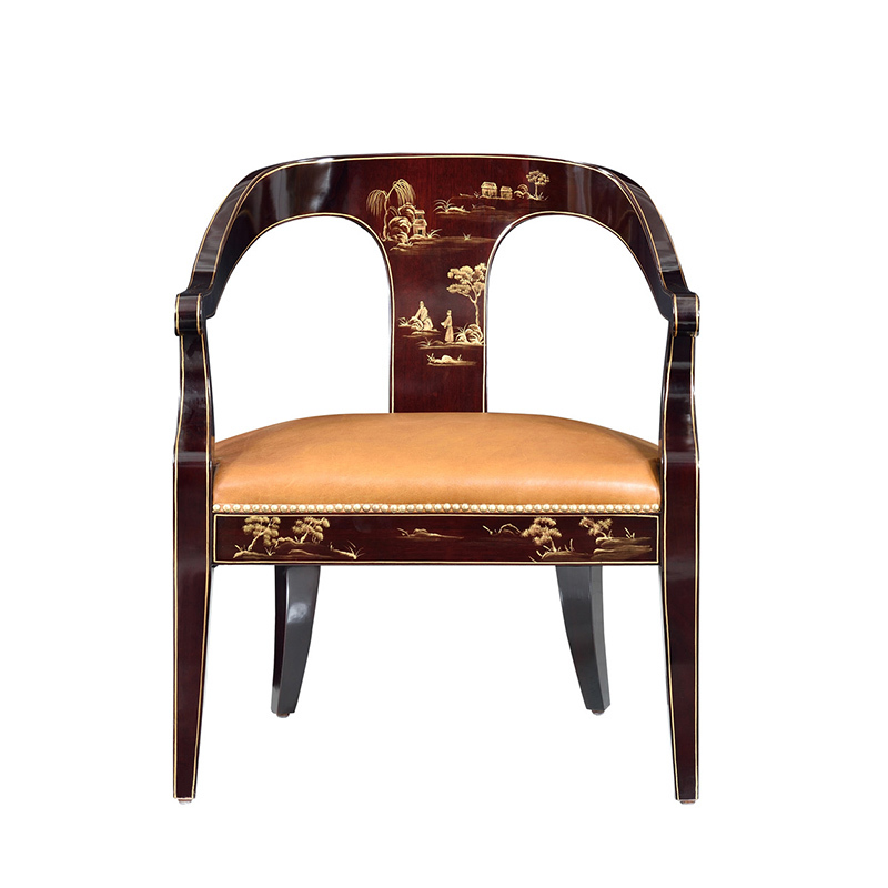 Classic Carved Wood Leisure Chair – Luxurious Design with Hand-Painted Details,EKAR FURNITURE CO.,LTD,Classic Carved Wood Leisure Chair – Luxurious Design with Hand-Painted Details,foshan furniture factory,custom Furniture factory,china furniture factory