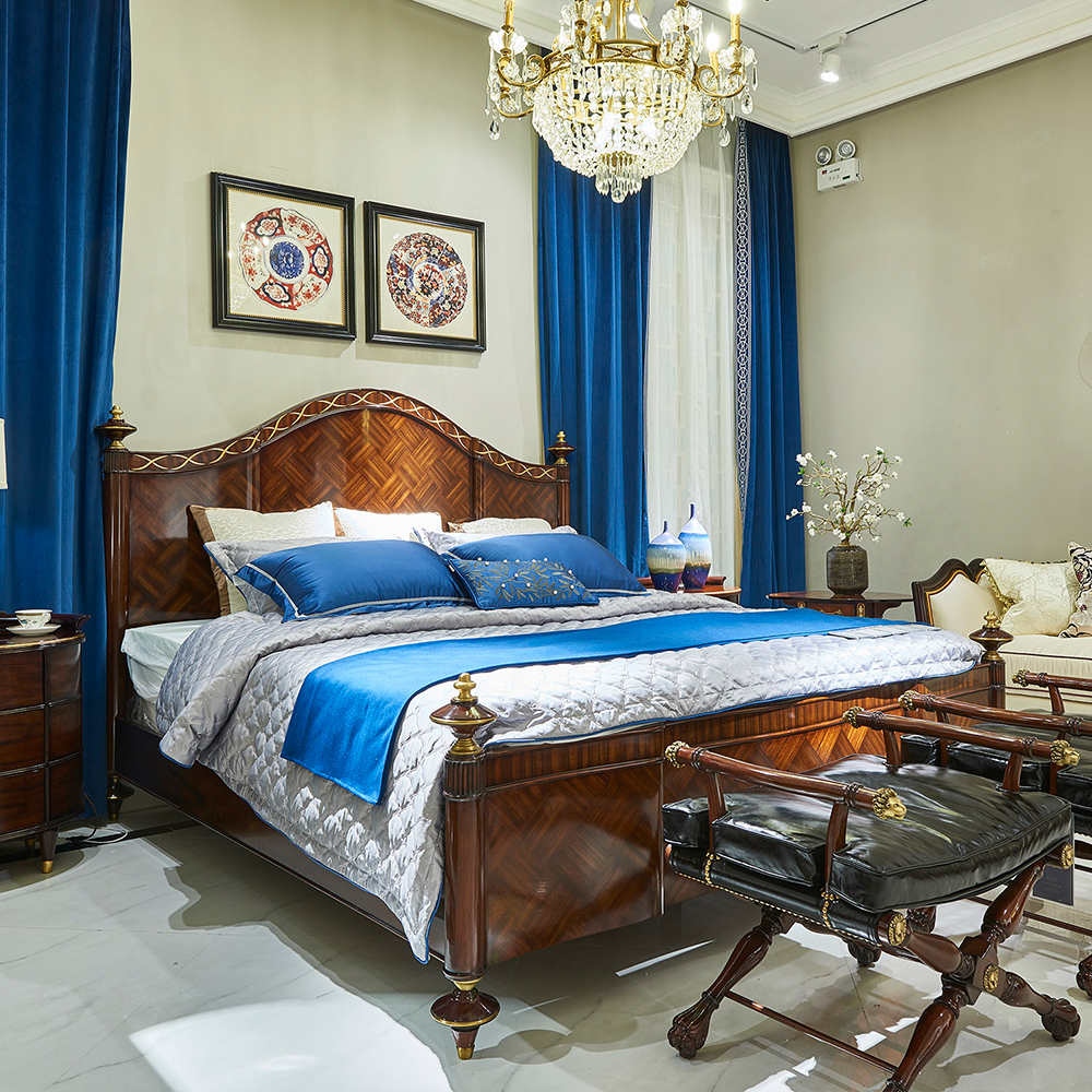 Elegant Solid Wood Bed – Classic Luxury for Your Master Bedroom,EKAR FURNITURE CO.,LTD,Elegant Solid Wood Bed – Classic Luxury for Your Master Bedroom,foshan furniture factory,custom Furniture factory,china furniture factory