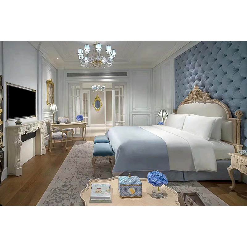 French Luxury Style Off-white and Golden Queen Bed,EKAR FURNITURE CO.,LTD,,foshan furniture factory,custom Furniture factory,china furniture factory