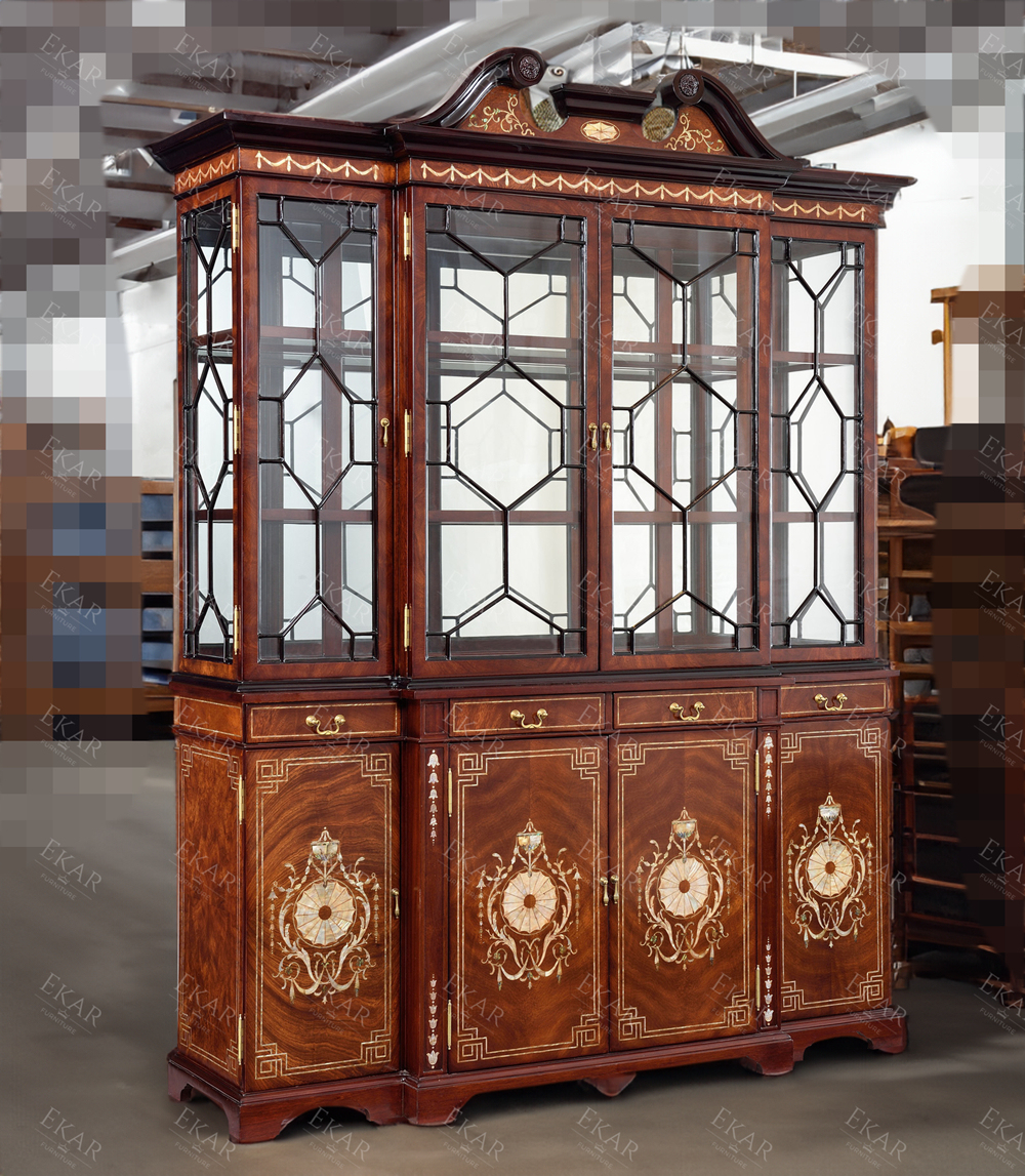 Classic Glass Display Cabinet – Timeless Storage with Elegant Wood Detailing,EKAR FURNITURE CO.,LTD,Classic Glass Display Cabinet – Timeless Storage with Elegant Wood Detailing,foshan furniture factory,custom Furniture factory,china furniture factory