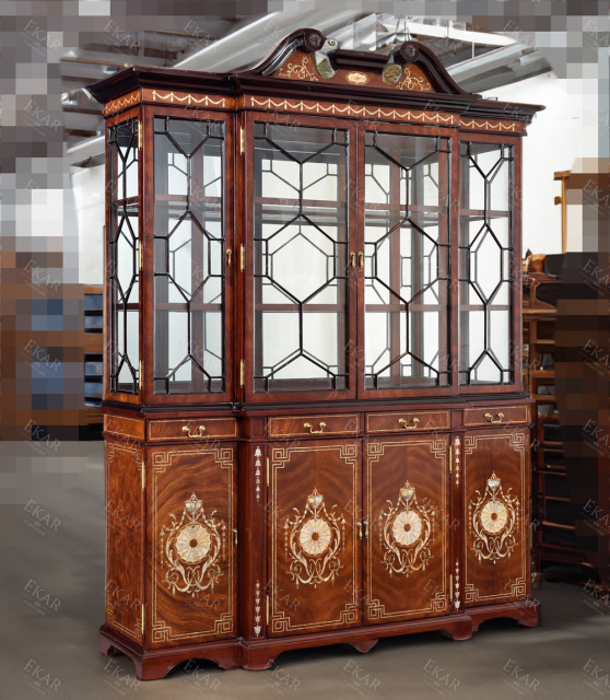 ,MY SHOP,Classic Glass Display Cabinet – Timeless Storage with Elegant Wood Detailing,foshan furniture factory,custom Furniture factory,china furniture factory