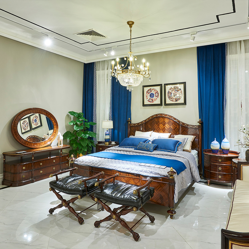 Elegant Solid Wood Bed – Classic Luxury for Your Master Bedroom,EKAR FURNITURE CO.,LTD,Elegant Solid Wood Bed – Classic Luxury for Your Master Bedroom,foshan furniture factory,custom Furniture factory,china furniture factory