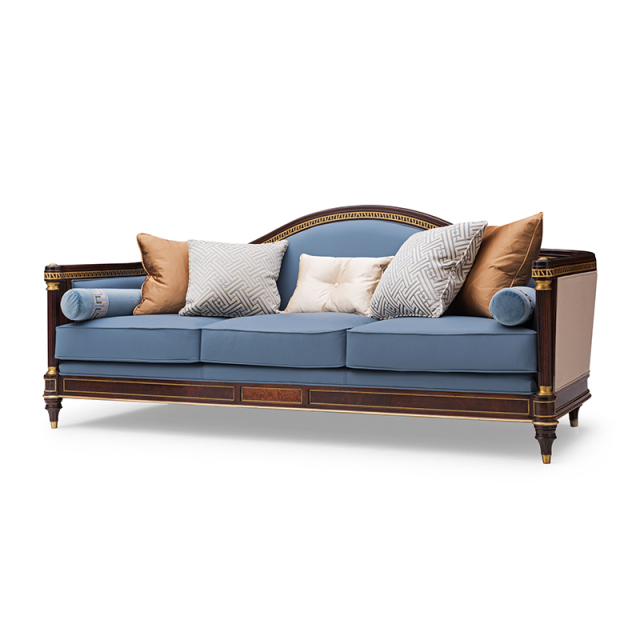 ,MY SHOP,Classic living room furniture: a sectional sofa with ornate fabrics on solid wood legs,foshan furniture factory,custom Furniture factory,china furniture factory