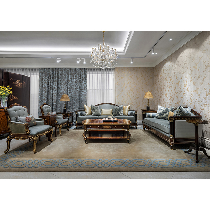 Classic living room furniture: a sectional sofa with ornate fabrics on solid wood legs,EKAR FURNITURE CO.,LTD,Classic living room furniture: a sectional sofa with ornate fabrics on solid wood legs,foshan furniture factory,custom Furniture factory,china furniture factory