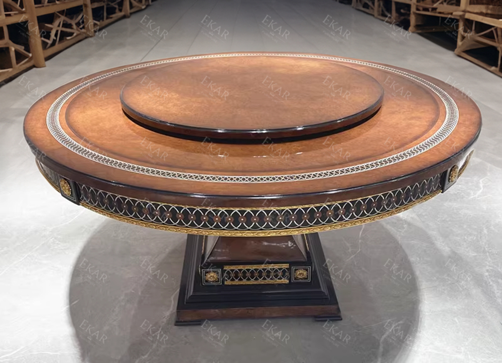 Elegant Classic Round Wood Dining Table,EKAR FURNITURE CO.,LTD,Elegant Classic Round Wood Dining Table,foshan furniture factory,custom Furniture factory,china furniture factory