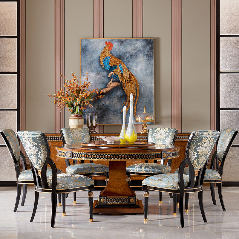 Elegant Classic Round Wood Dining Table,EKAR FURNITURE CO.,LTD,Elegant Classic Round Wood Dining Table,foshan furniture factory,custom Furniture factory,china furniture factory