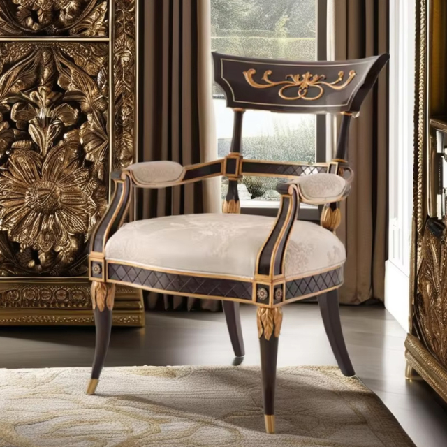 ,MY SHOP,Classic Solid Wood Lounge Chair – Elegant Round Cushion Design for Timeless Living Room Comfort,foshan furniture factory,custom Furniture factory,china furniture factory