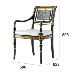 ,MY SHOP,Classic Wood Lounge Chair – Timeless Greek Key Design for Luxurious Living Room Comfort,foshan furniture factory,custom Furniture factory,china furniture factory