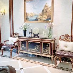 ,MY SHOP,Classic Petal-Back Wood Lounge Chair – Luxurious Design for an Elegant Living Room,foshan furniture factory,custom Furniture factory,china furniture factory