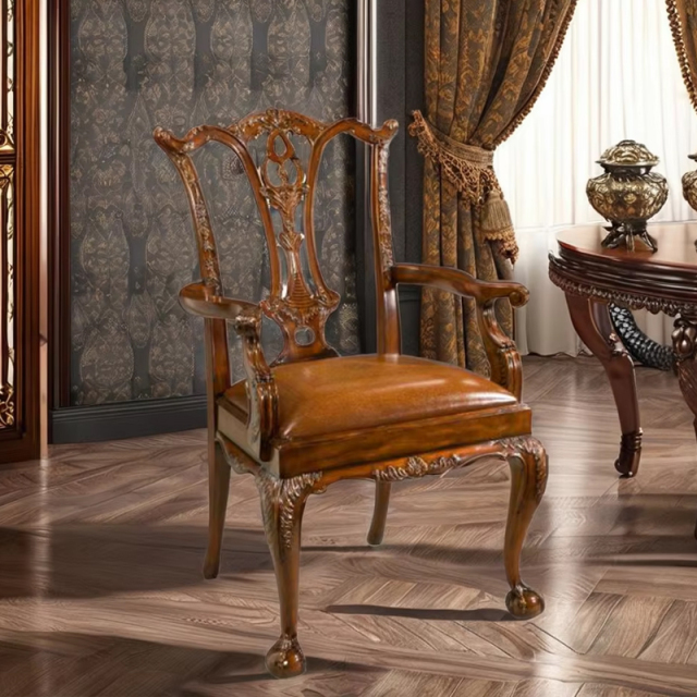 ,MY SHOP,Classic Oil Wax Leather Chair – Solid Wood Frame for Elegant Living Room Comfort,foshan furniture factory,custom Furniture factory,china furniture factory