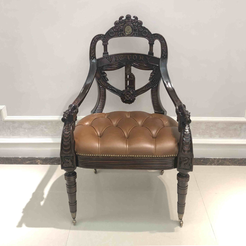 Classic Carved Wood Chair – Oil Wax Leather Seat for Refined Living Room Style,EKAR FURNITURE CO.,LTD,Classic Carved Wood Chair – Oil Wax Leather Seat for Refined Living Room Style,foshan furniture factory,custom Furniture factory,china furniture factory