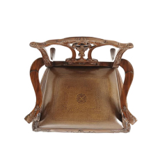 ,MY SHOP,Classic Oil Wax Leather Chair – Solid Wood Frame for Elegant Living Room Comfort,foshan furniture factory,custom Furniture factory,china furniture factory