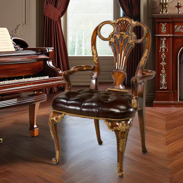 ,MY SHOP,Classic Petal-Back Wood Lounge Chair – Luxurious Design for an Elegant Living Room,foshan furniture factory,custom Furniture factory,china furniture factory