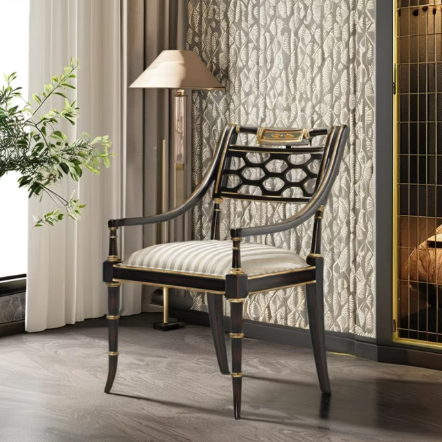 ,MY SHOP,Classic Hollow-Back Wood Armchair – Elegant Design for Luxurious Living Room Comfort,foshan furniture factory,custom Furniture factory,china furniture factory