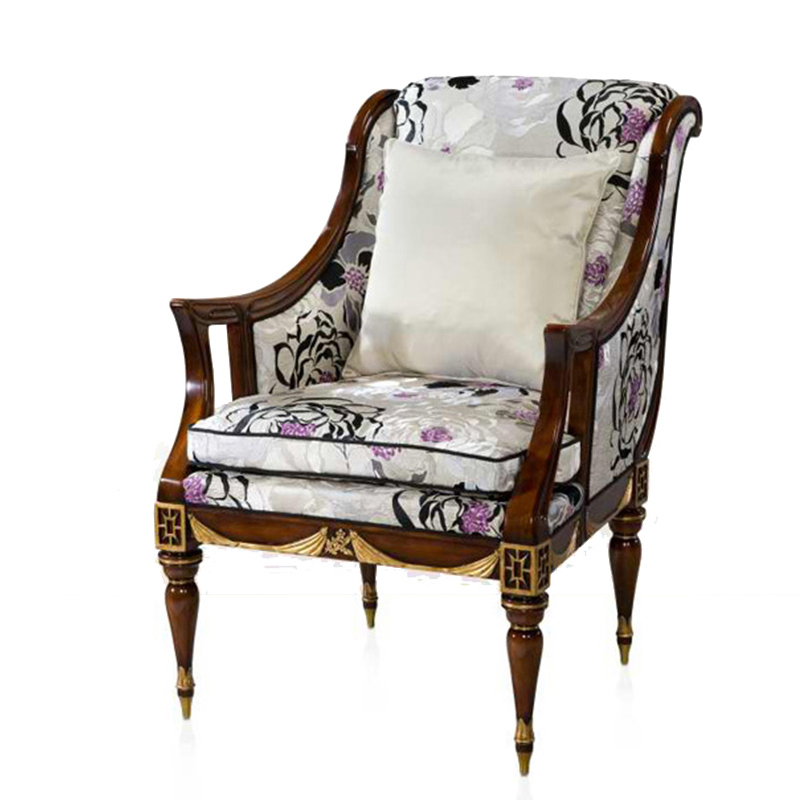 Solid Wood Floral Fabric Chair – Classic Design for Relaxed Living Room Comfort,EKAR FURNITURE CO.,LTD,Solid Wood Floral Fabric Chair – Classic Design for Relaxed Living Room Comfort,foshan furniture factory,custom Furniture factory,china furniture factory