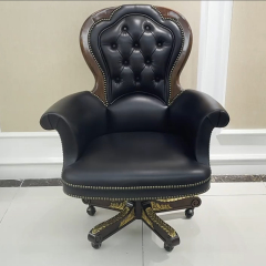 ,MY SHOP,Rotating Solid Wood Office Chair – Traditional Design with Comfortable Cushioned Seat for Home Office,foshan furniture factory,custom Furniture factory,china furniture factory