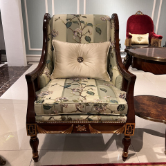 ,MY SHOP,Solid Wood Floral Fabric Chair – Classic Design for Relaxed Living Room Comfort,foshan furniture factory,custom Furniture factory,china furniture factory