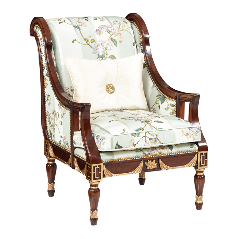 Solid Wood Floral Fabric Chair – Classic Design for Relaxed Living Room Comfort,EKAR FURNITURE CO.,LTD,Solid Wood Floral Fabric Chair – Classic Design for Relaxed Living Room Comfort,foshan furniture factory,custom Furniture factory,china furniture factory