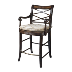 ,MY SHOP,Solid Wood Bar Stool – Traditional Design with Armrests for Comfortable Dining or Bar Seating,foshan furniture factory,custom Furniture factory,china furniture factory