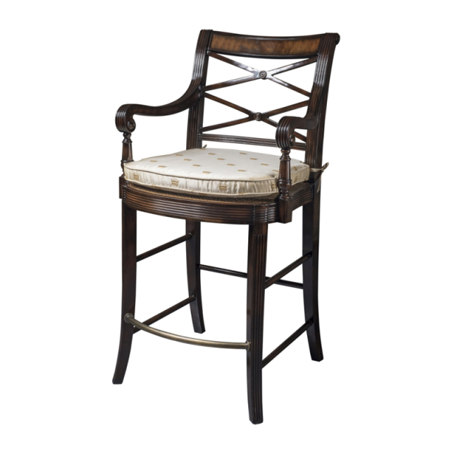 ,MY SHOP,Solid Wood Bar Stool – Traditional Design with Armrests for Comfortable Dining or Bar Seating,foshan furniture factory,custom Furniture factory,china furniture factory