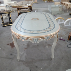 ,MY SHOP,French-Style Solid Wood Dining Table with Carved Details,foshan furniture factory,custom Furniture factory,china furniture factory