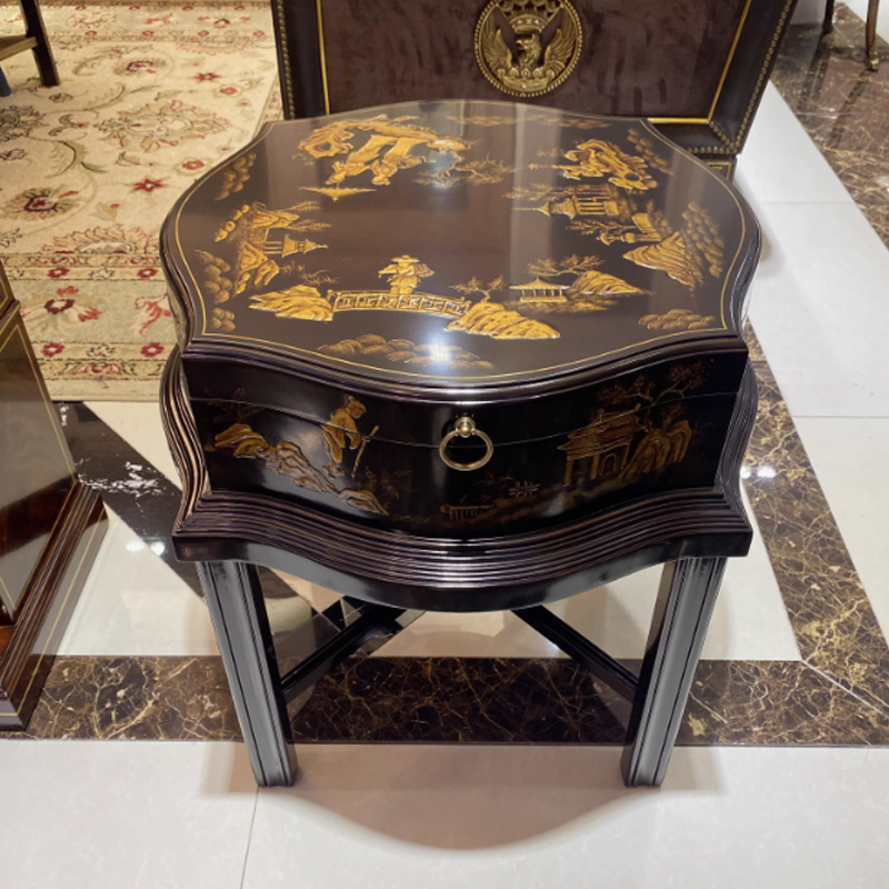 Square Solid Wood End Table – Creative Floral Design for Traditional Living Room Decor,EKAR FURNITURE CO.,LTD,Square Solid Wood End Table – Creative Floral Design for Traditional Living Room Decor,foshan furniture factory,custom Furniture factory,china furniture factory