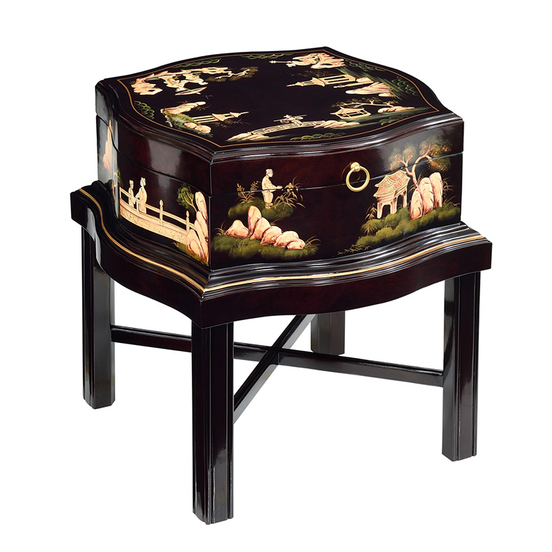 Square Solid Wood End Table – Creative Floral Design for Traditional Living Room Decor,EKAR FURNITURE CO.,LTD,Square Solid Wood End Table – Creative Floral Design for Traditional Living Room Decor,foshan furniture factory,custom Furniture factory,china furniture factory