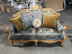 Gold Silk Embroidered Long Couch Chair Comfy Sofa Sale,EKAR FURNITURE CO.,LTD,EKAR FURNITURE - Premium Single Seater Sofa | Handcrafted Solid Wood Frame with Plush Upholstery,foshan furniture factory,custom Furniture factory,china furniture factory