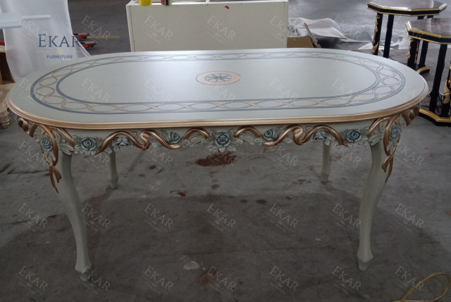 ,MY SHOP,French-Style Solid Wood Dining Table with Carved Details,foshan furniture factory,custom Furniture factory,china furniture factory
