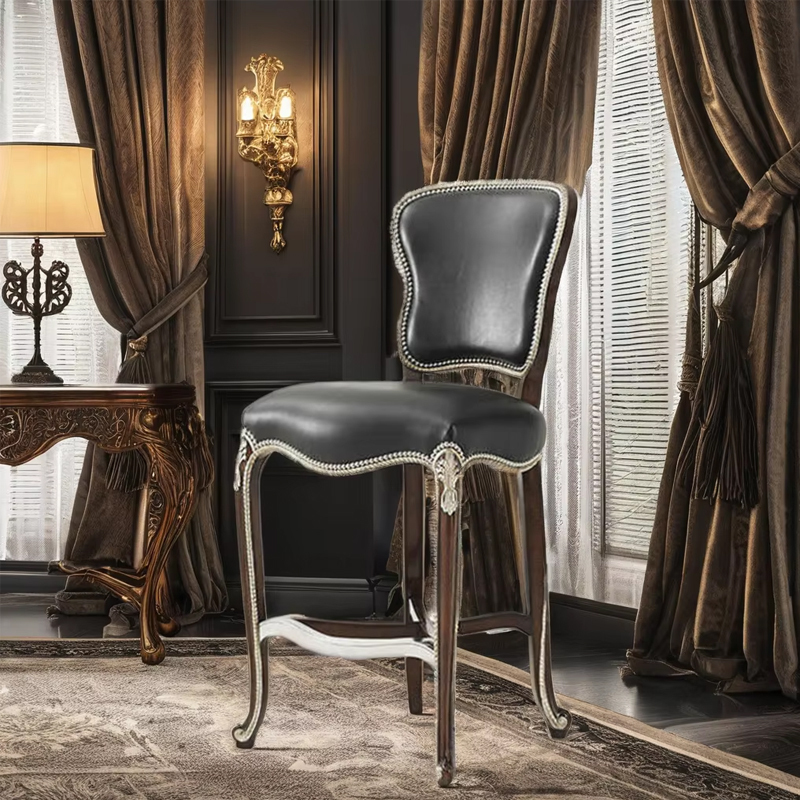 Solid Wood Bar Stool – Oil Wax Leather Seat for Comfortable and Stylish Bar Seating,EKAR FURNITURE CO.,LTD,Solid Wood Bar Stool – Oil Wax Leather Seat for Comfortable and Stylish Bar Seating,foshan furniture factory,custom Furniture factory,china furniture factory