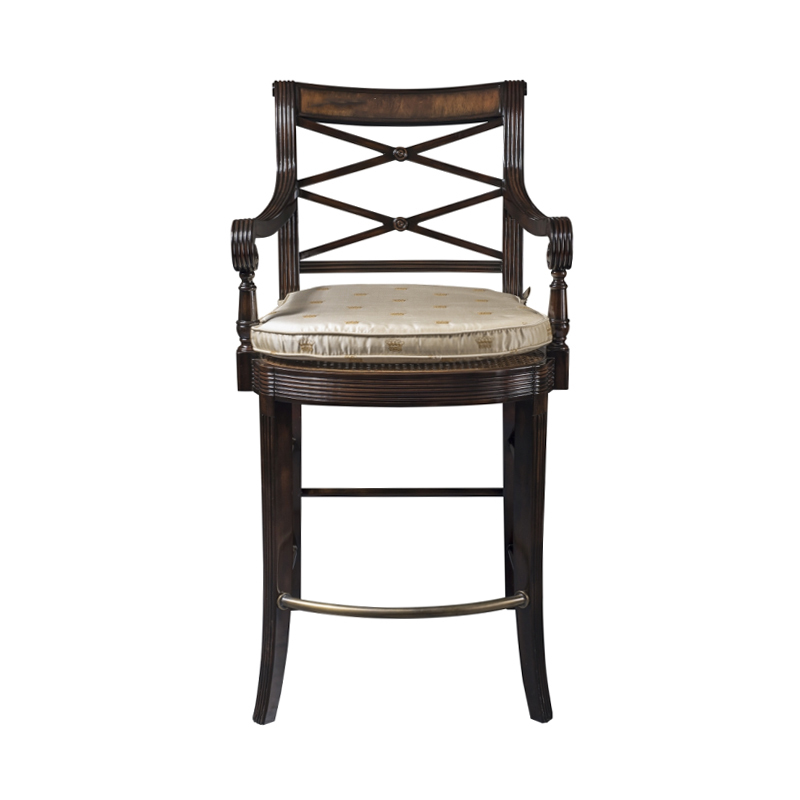 Solid Wood Bar Stool – Traditional Design with Armrests for Comfortable Dining or Bar Seating,EKAR FURNITURE CO.,LTD,Solid Wood Bar Stool – Traditional Design with Armrests for Comfortable Dining or Bar Seating,foshan furniture factory,custom Furniture factory,china furniture factory