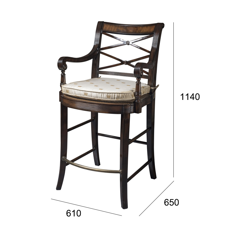 Solid Wood Bar Stool – Traditional Design with Armrests for Comfortable Dining or Bar Seating,EKAR FURNITURE CO.,LTD,Solid Wood Bar Stool – Traditional Design with Armrests for Comfortable Dining or Bar Seating,foshan furniture factory,custom Furniture factory,china furniture factory