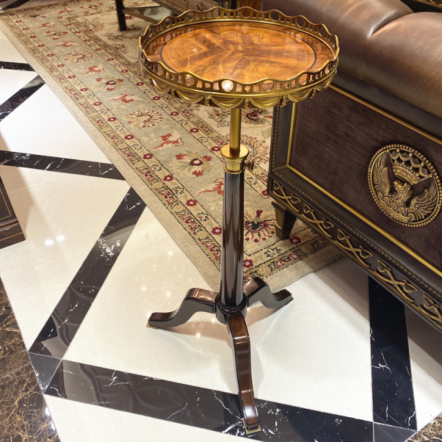 ,MY SHOP,Solid Wood End Table Triangular Metal Legs for a Unique and Stylish Living Room Accent,foshan furniture factory,custom Furniture factory,china furniture factory