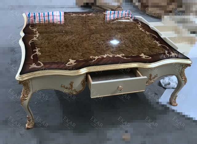 ,MY SHOP,French Vintage Style Veneered Wooden Living Room Center Table,foshan furniture factory,custom Furniture factory,china furniture factory